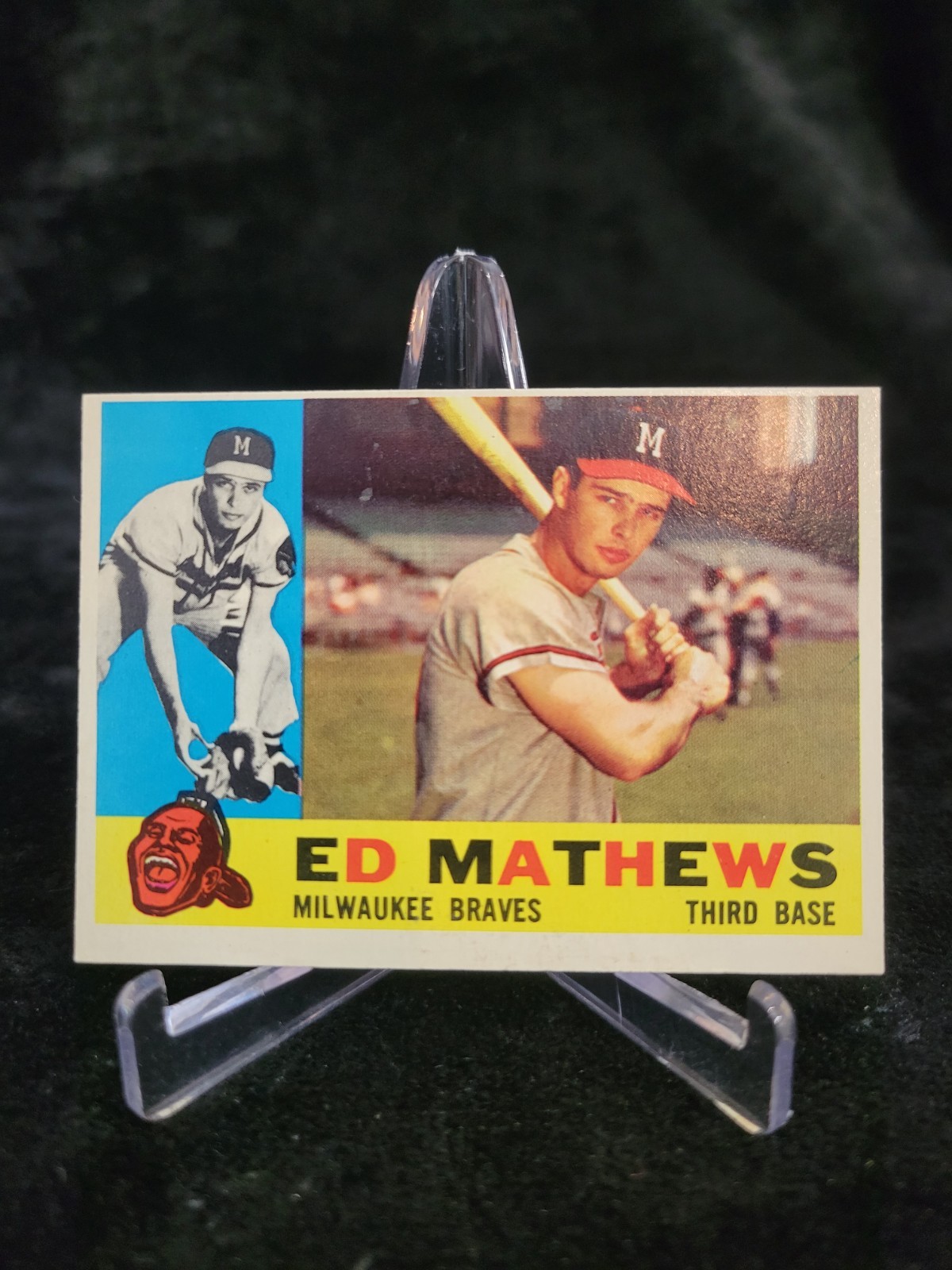 1960 Topps #420 Ed Mathews Milwaukee Braves Sharp Card