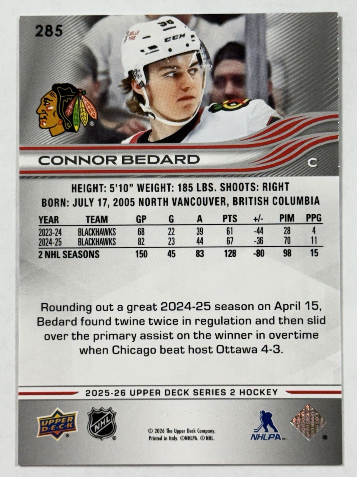 2025-26 Upper Deck Series 2 Base Cards (#251-450) Complete Your Set, You Pick