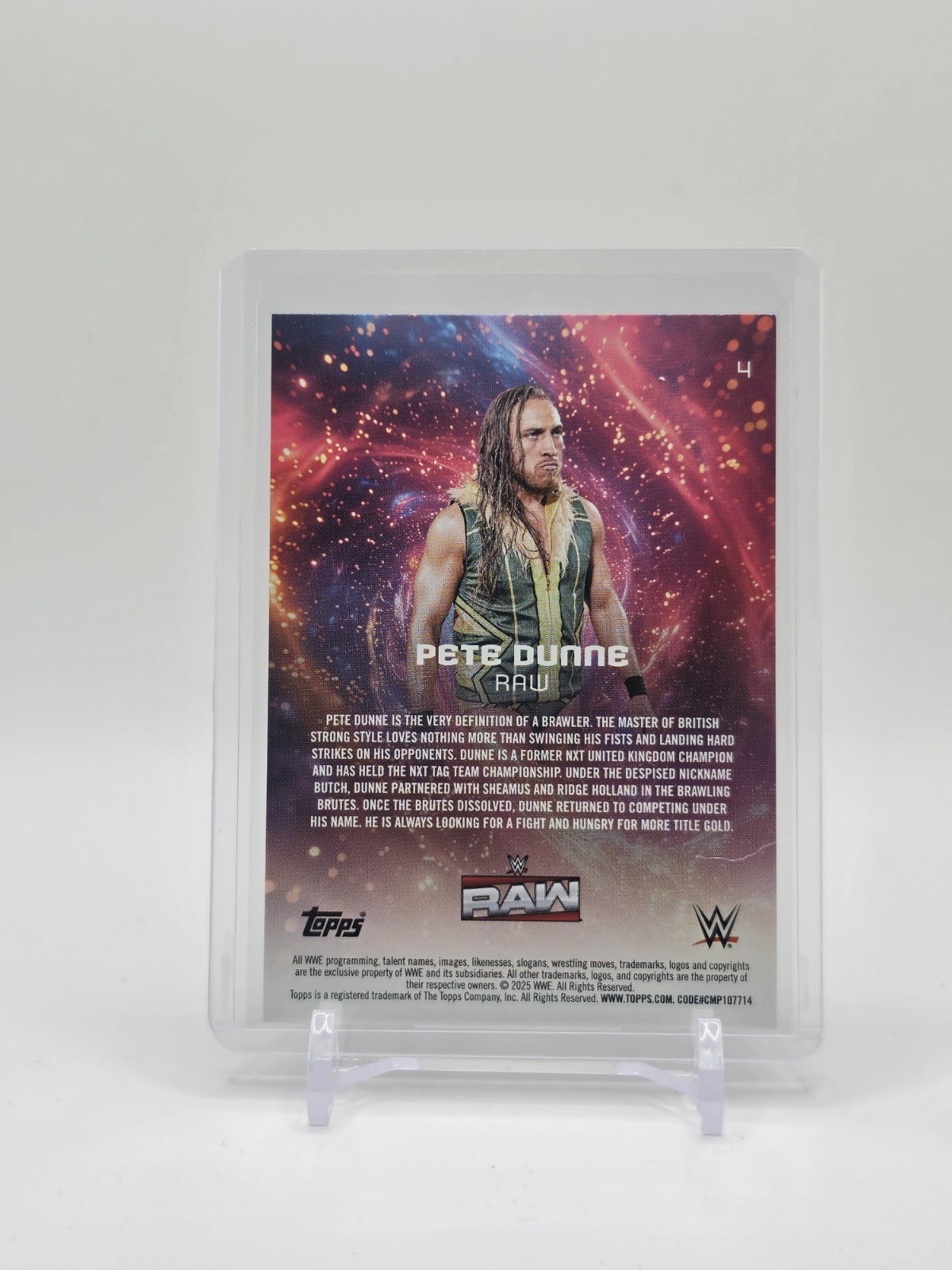 2025 Topps Universe WWE #4 Pete Dunne Flare Parallel