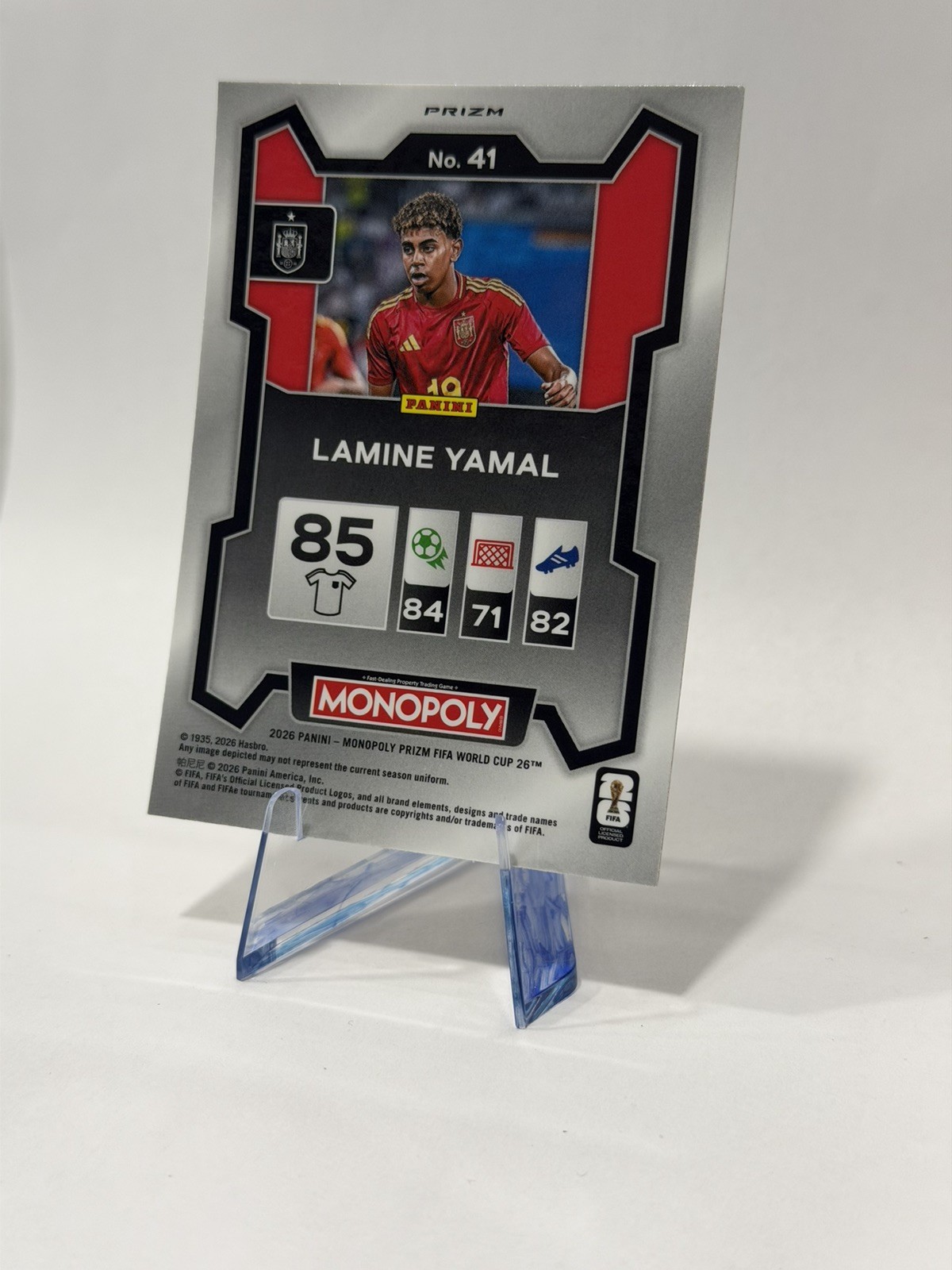 2026 Prizm Monopoly Fifa World Cup Lamine Yamal #41 SSP Gold Cracked Ice Prizm