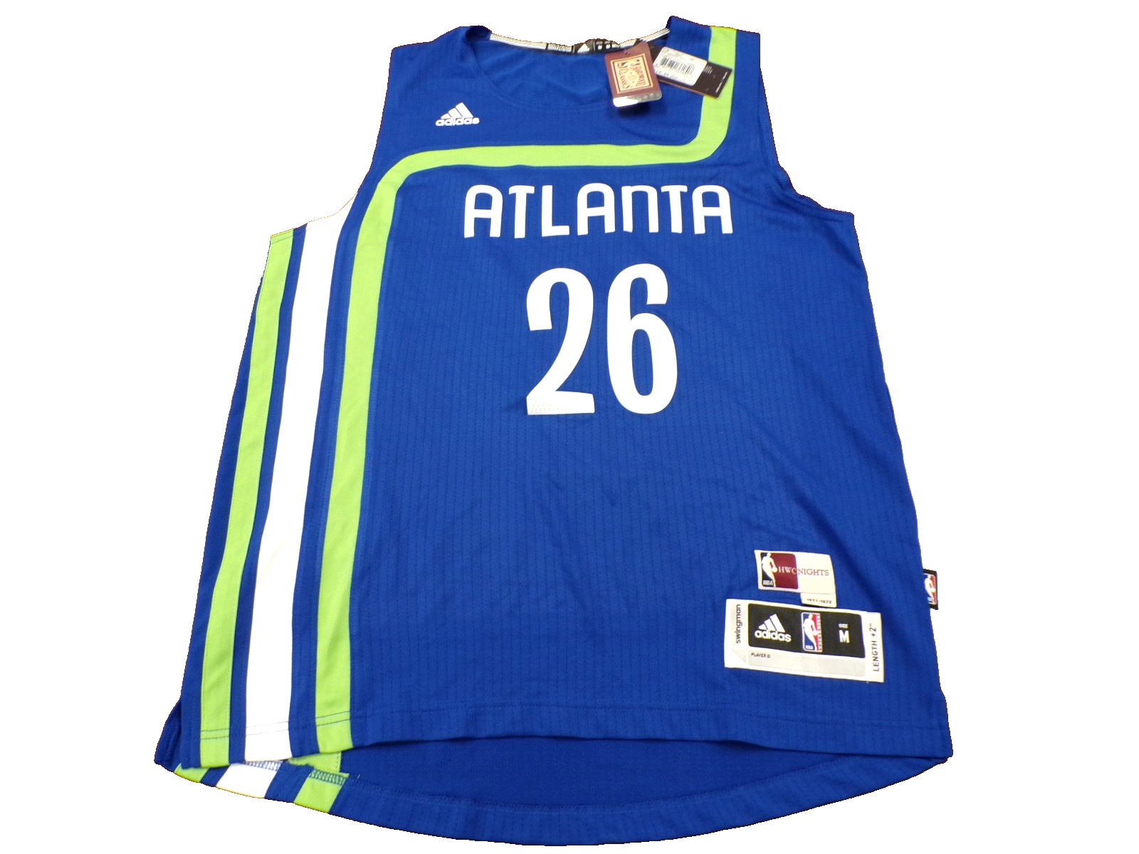 ADIDAS NBA ATLANTA HAWKS KYLE KORVER LATIN NIGHTS BLUE SWINGMAN JERSEY SIZE M