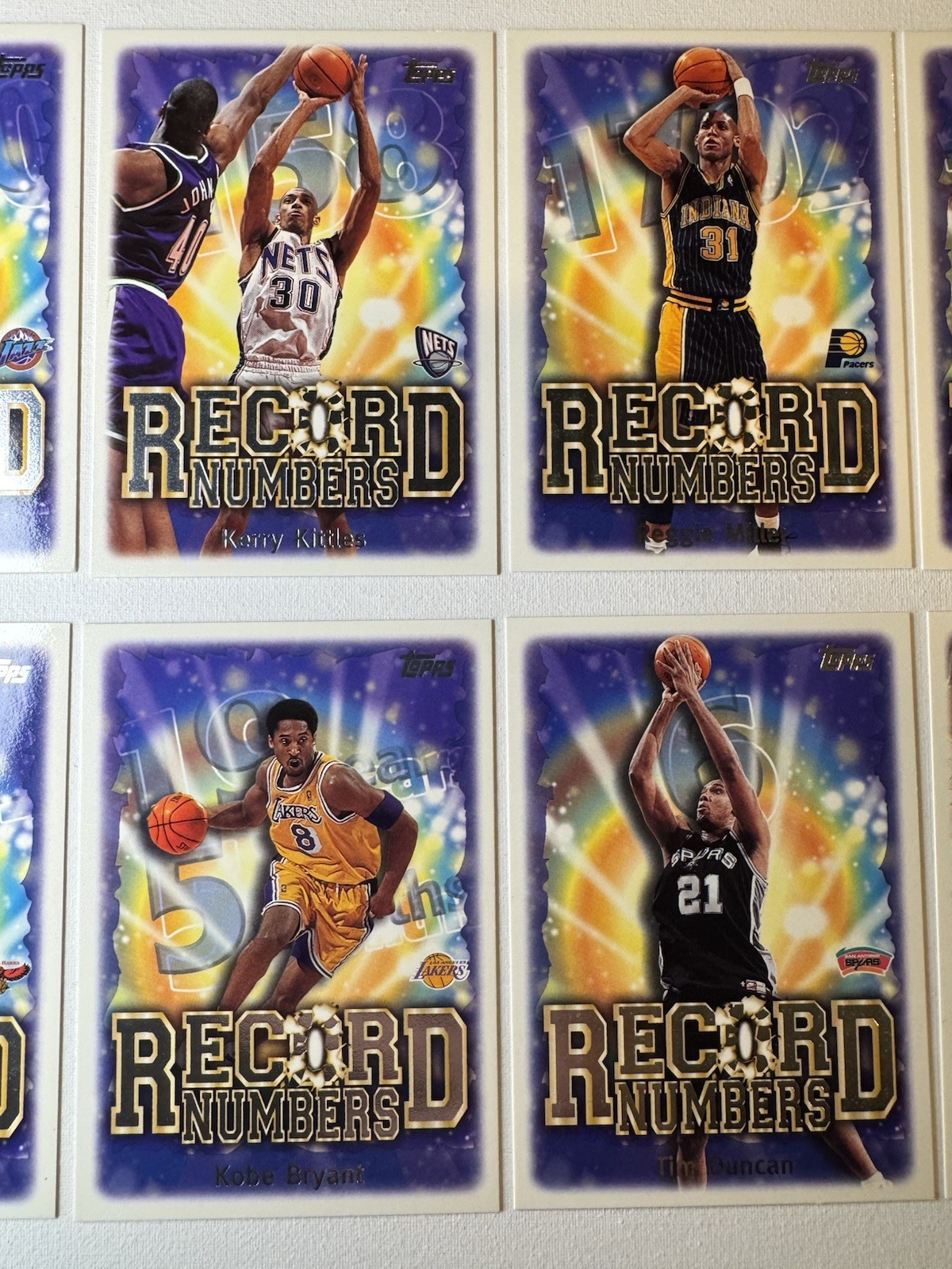 1999-00 Topps NBA Record Numbers Inserts Complete Set (RN1-10) Kobe, Iverson 🔥