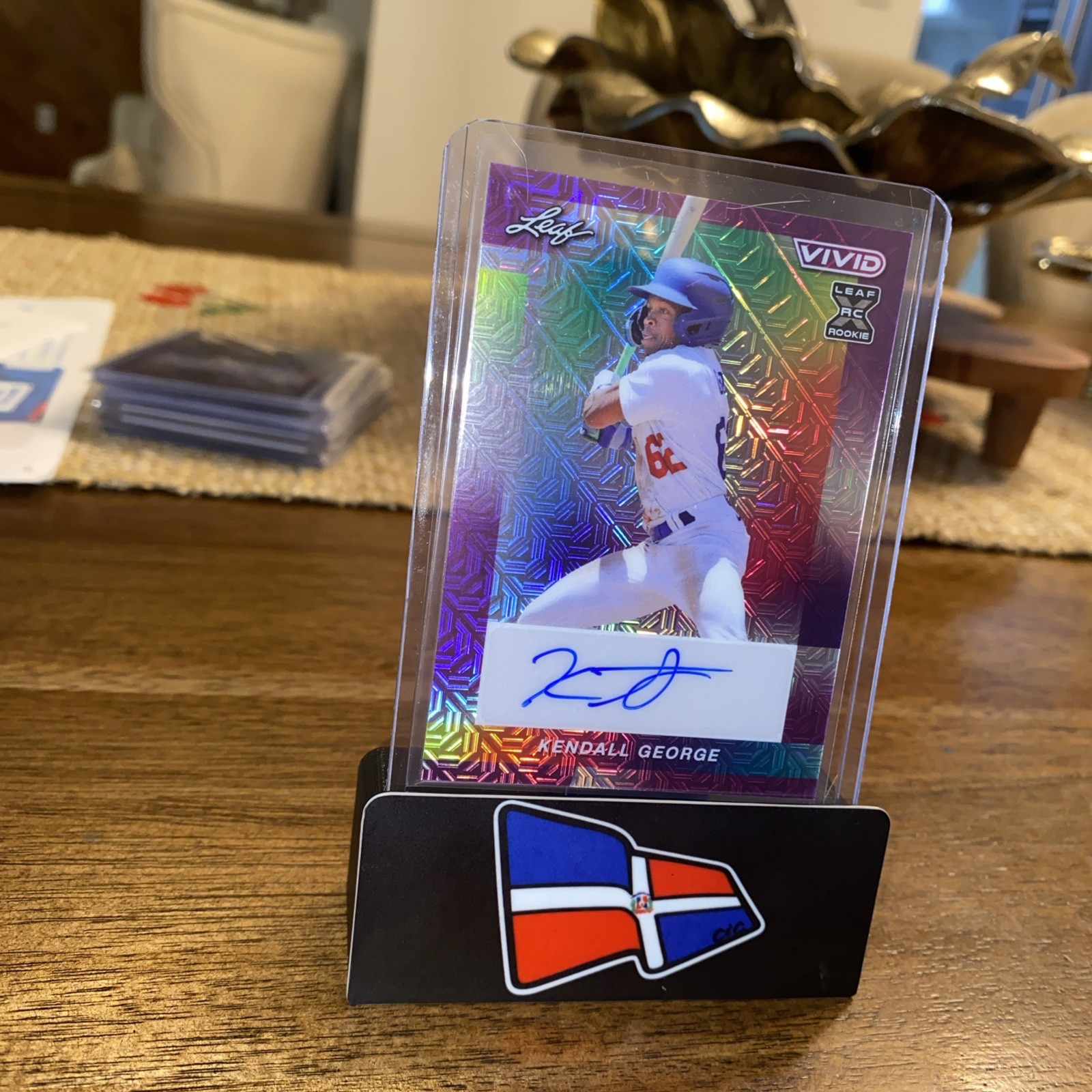 2023 Leaf Vivid Kendall George Purple Mojo Auto /2 Dodgers