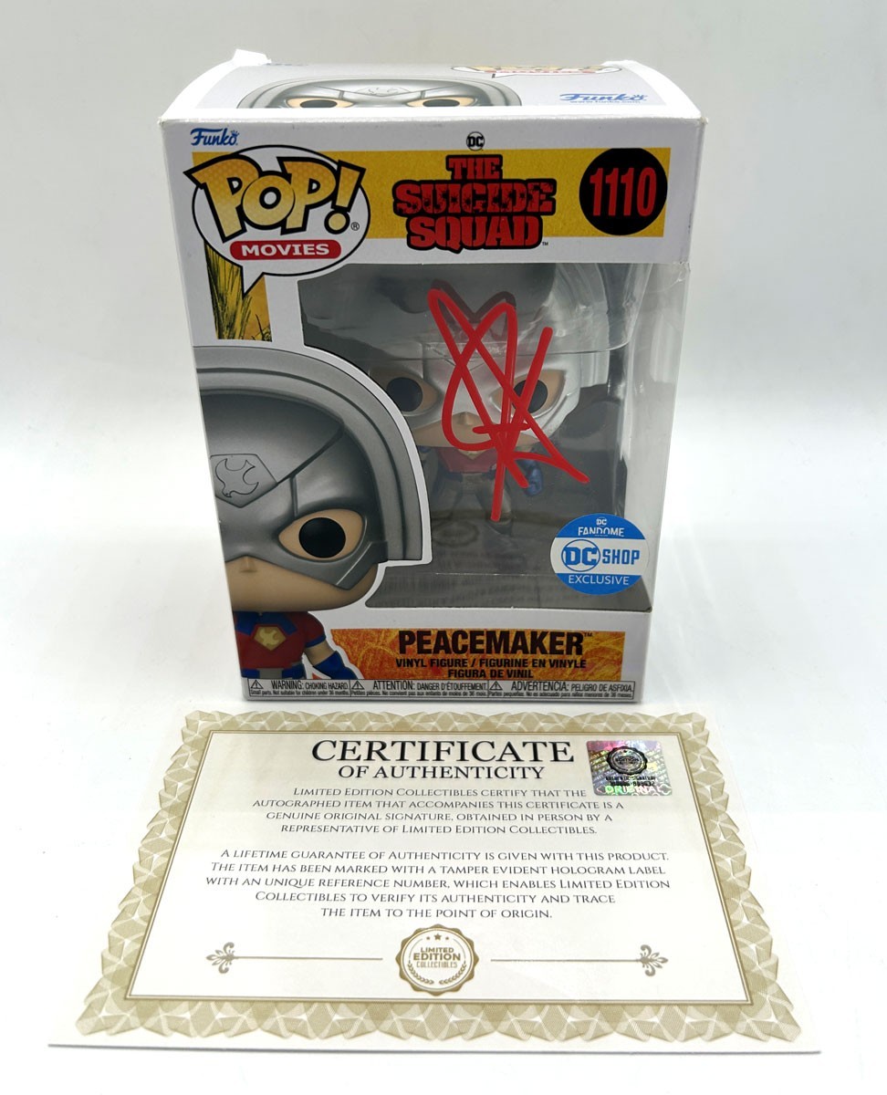 JOHN CENA Signed Peacemaker Funko Pop #1110 The Suicide Squad – COA & PICTURE