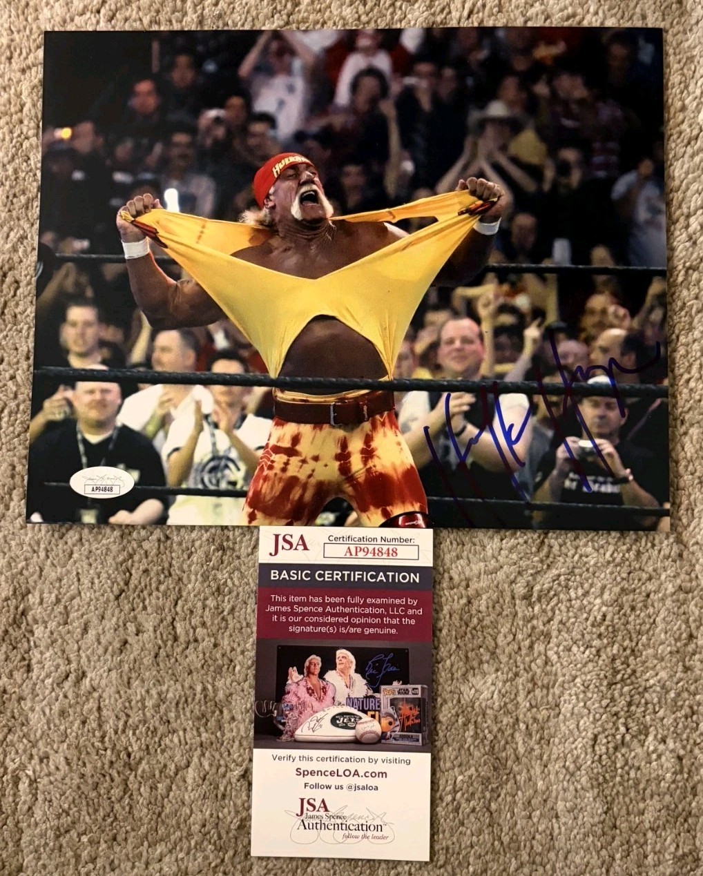 HULK HOGAN SIGNED 8X10 PHOTO HOLLYWOOD WWE WWF JSA AUTHENTICATED COA AUTOGRAPH C