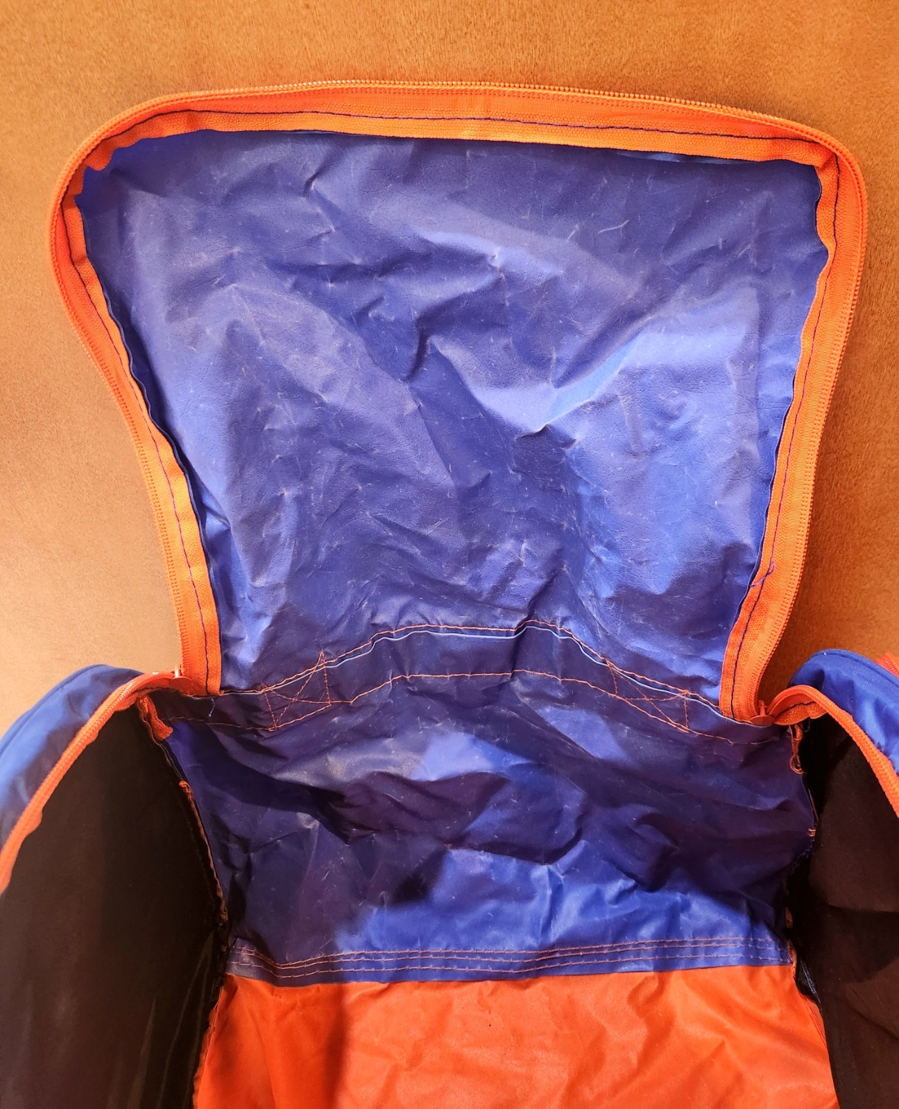 New York Mets And Verizon Logo duffel bag in blue and orange