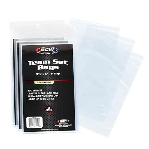 Resealable Team Set Bags – 300 Count | Holds 35 Loose Cards or 5 Standard