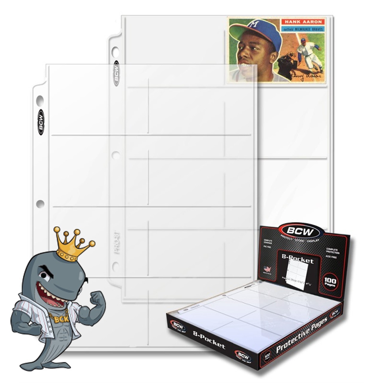 BCW Pro 8-Pocket Pages 100ct Box FREE SHIP