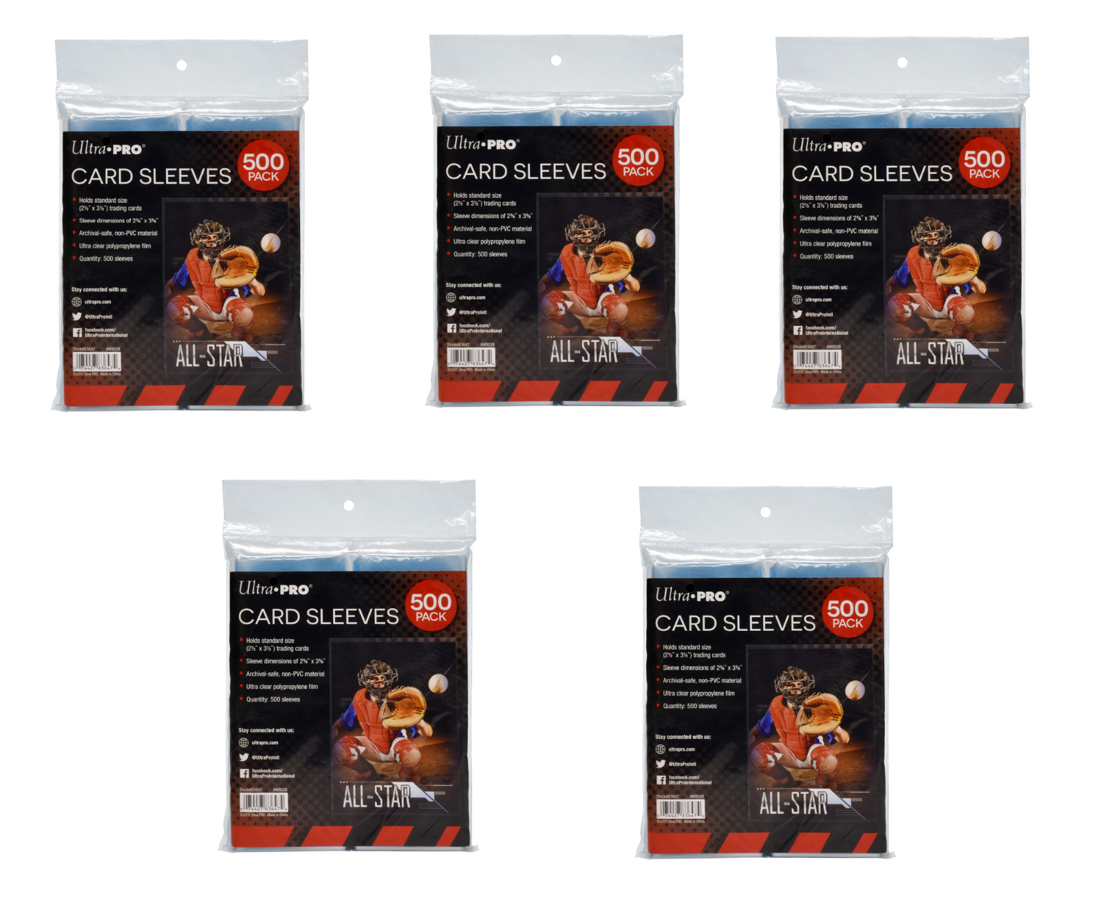 (2500) Ultra Pro Soft Trading Card Sleeves Acid Free No PVC Standard Size Clear