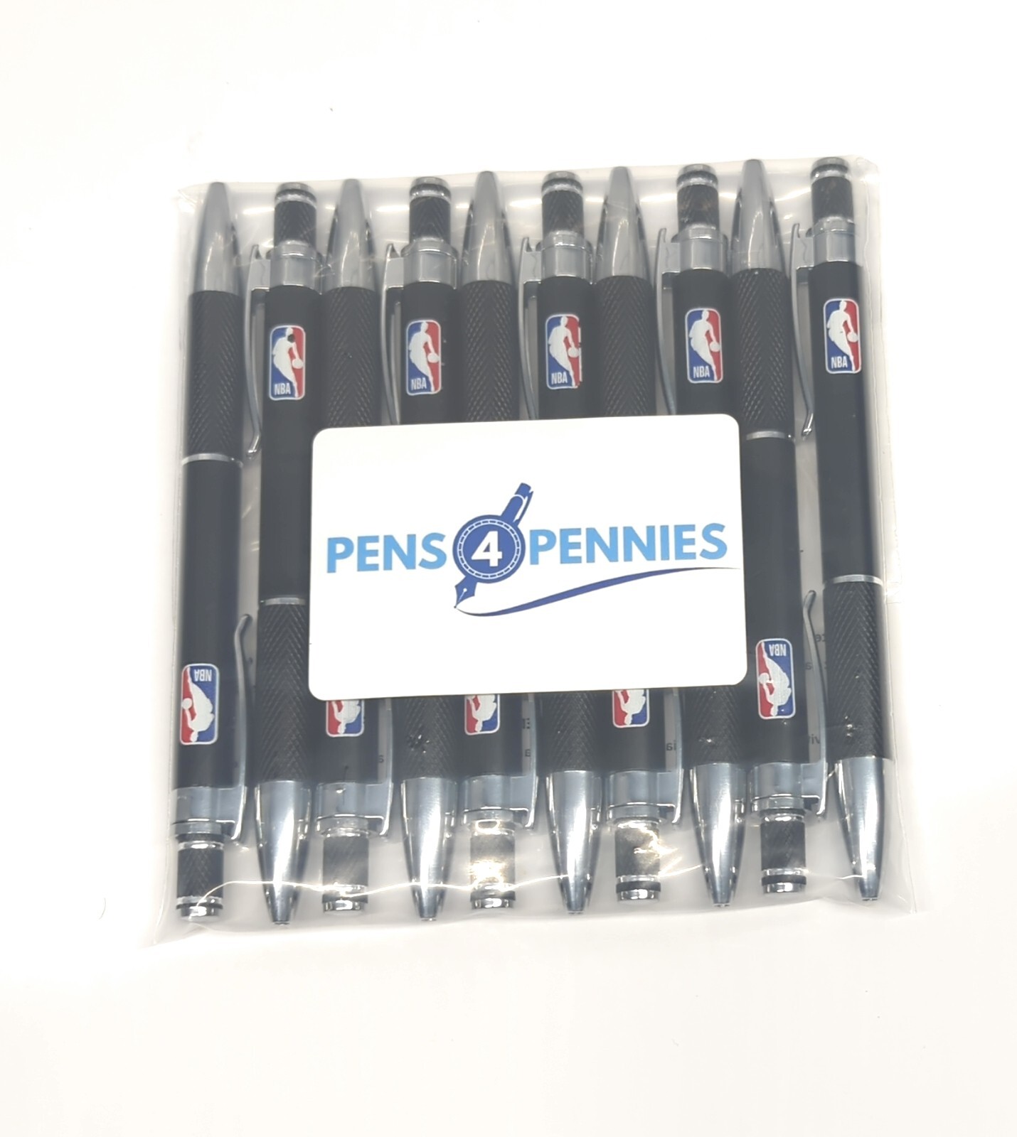 10ct Lot NBA National Basketball Association Advert Retractable Metal Click Pens