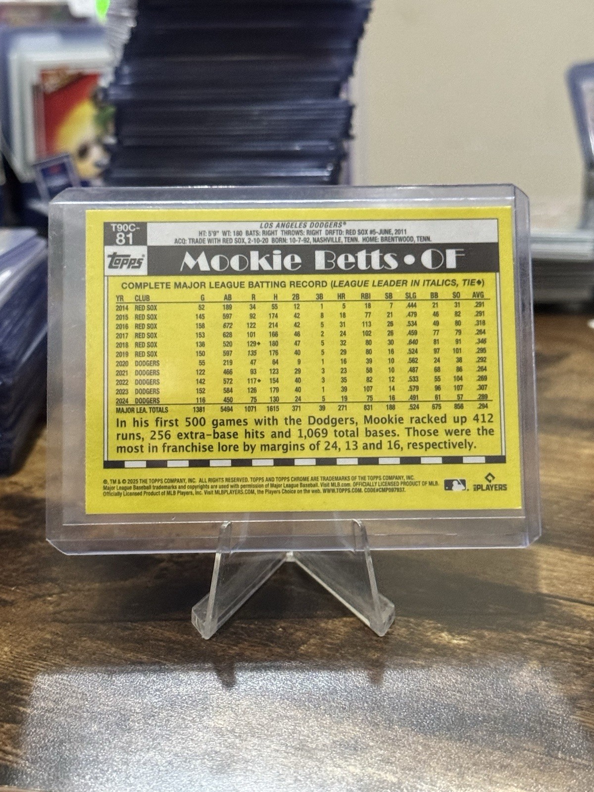 2025 Topps Series 1 – 1990 Topps Chrome Silver Pack Mookie Betts #T90C-81