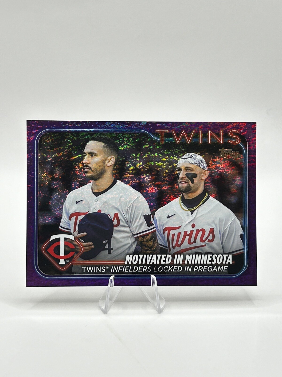 2024 Topps Series 2 Motivated in Minnesota Purple Foil /799 Twins Correa Lewis