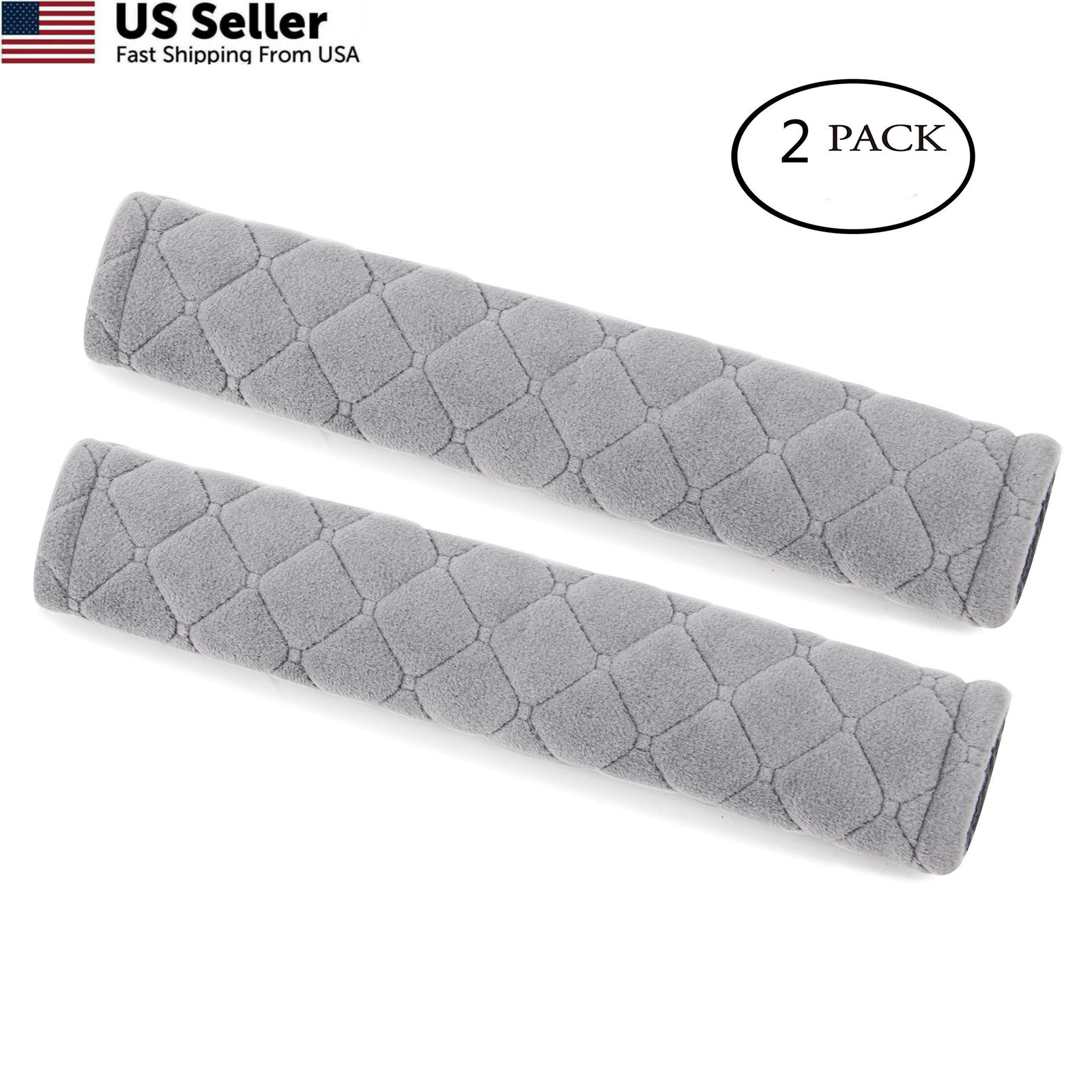 Amooca Soft Auto Seat Belt Cover Seatbelt Shoulder Pad Cushions 2 PCS A: Grey