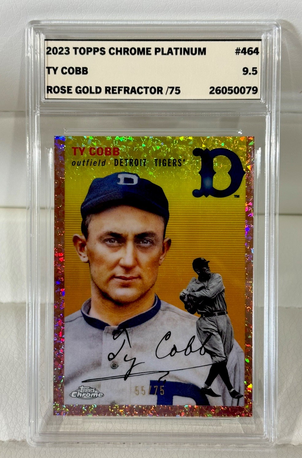 Ty Cobb 2023 Topps Chrome Platinum #464 rose gold diamond /75 tigers