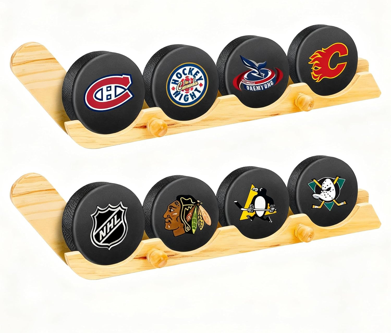 Hockey Puck Display Cases – Wall Mount Holder for Gifts and Decor, 2 Pack