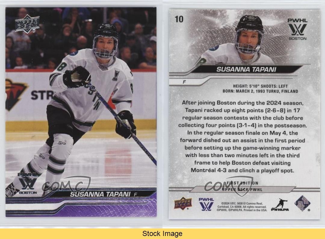 2024 Upper Deck PWHL 1st Edition Purple Susanna Tapani #10 Rookie RC READ 12wr