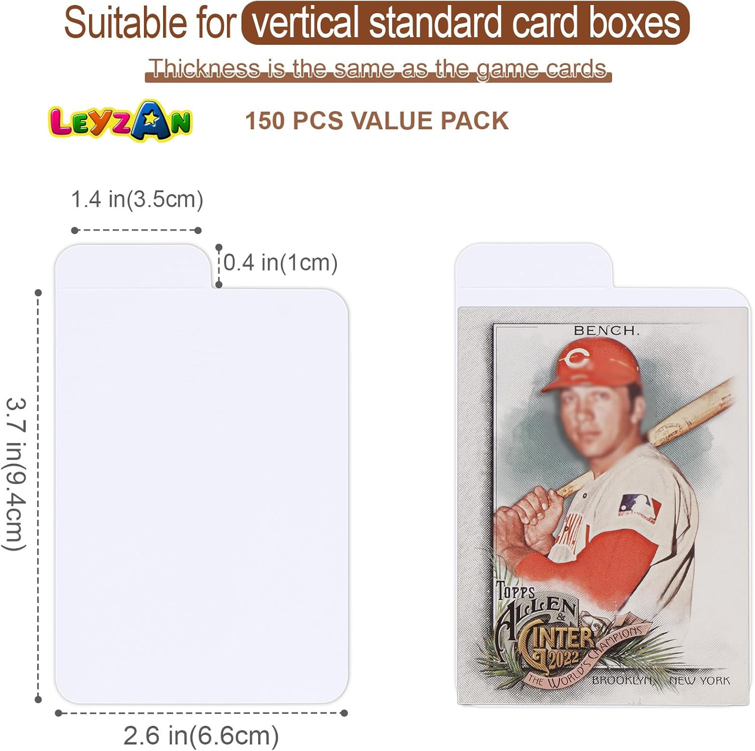 Trading Card Dividers, 150PCS Paper Divider Cards for Storage Boxes, Baseball/Mt