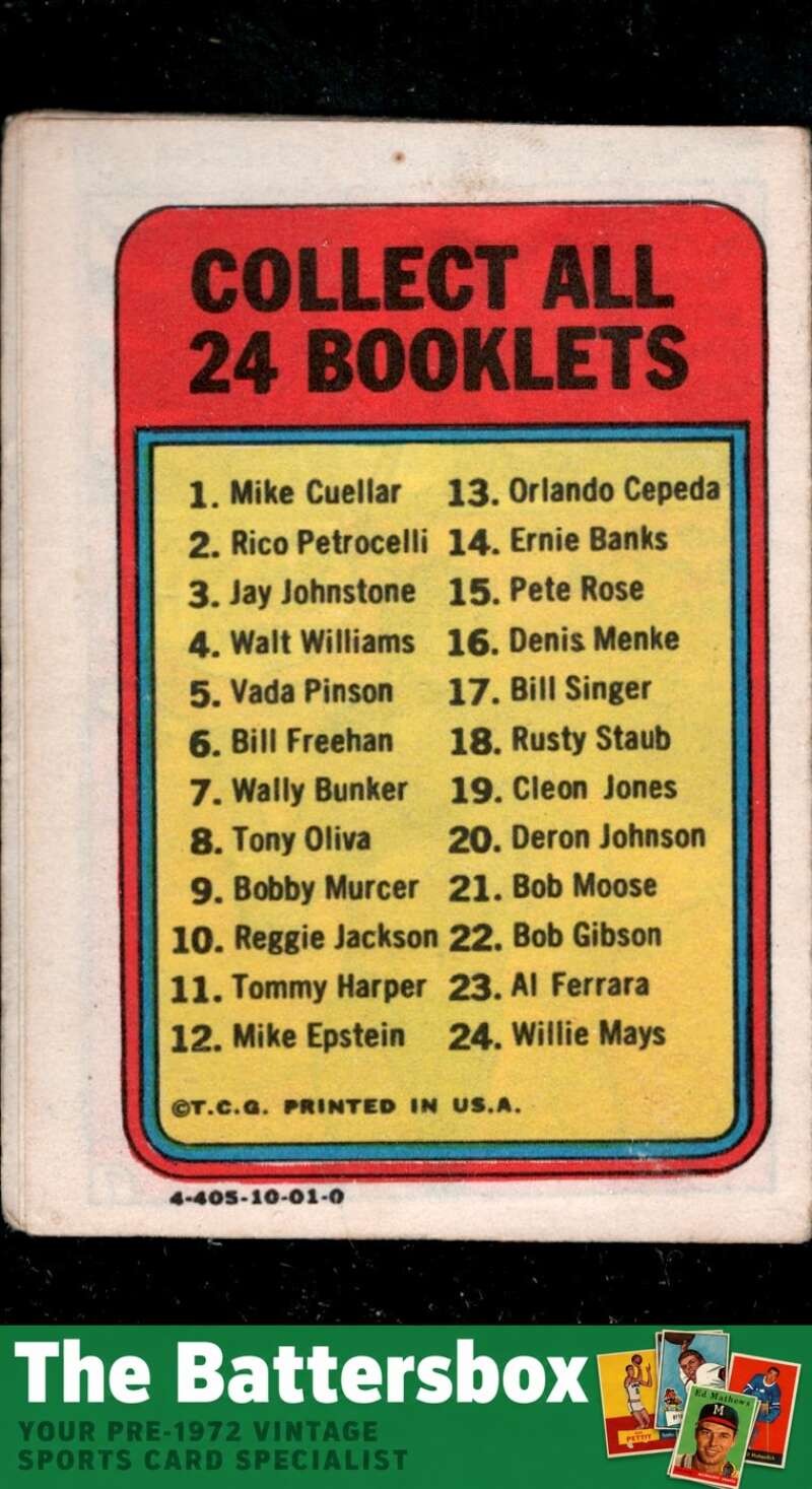 1970 Topps Booklet #13 Orlando Cepeda VGEX X3780044