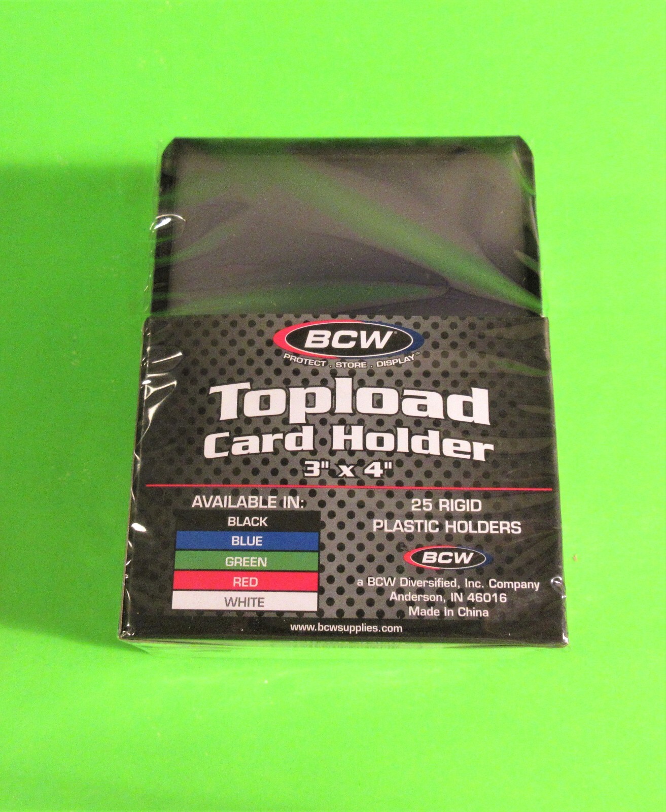 25 TOPLOAD CARD HOLDERS -BLACK BORDER, FOR TRADING CARDS,12M 3 X 4 RIGID PLASTIC