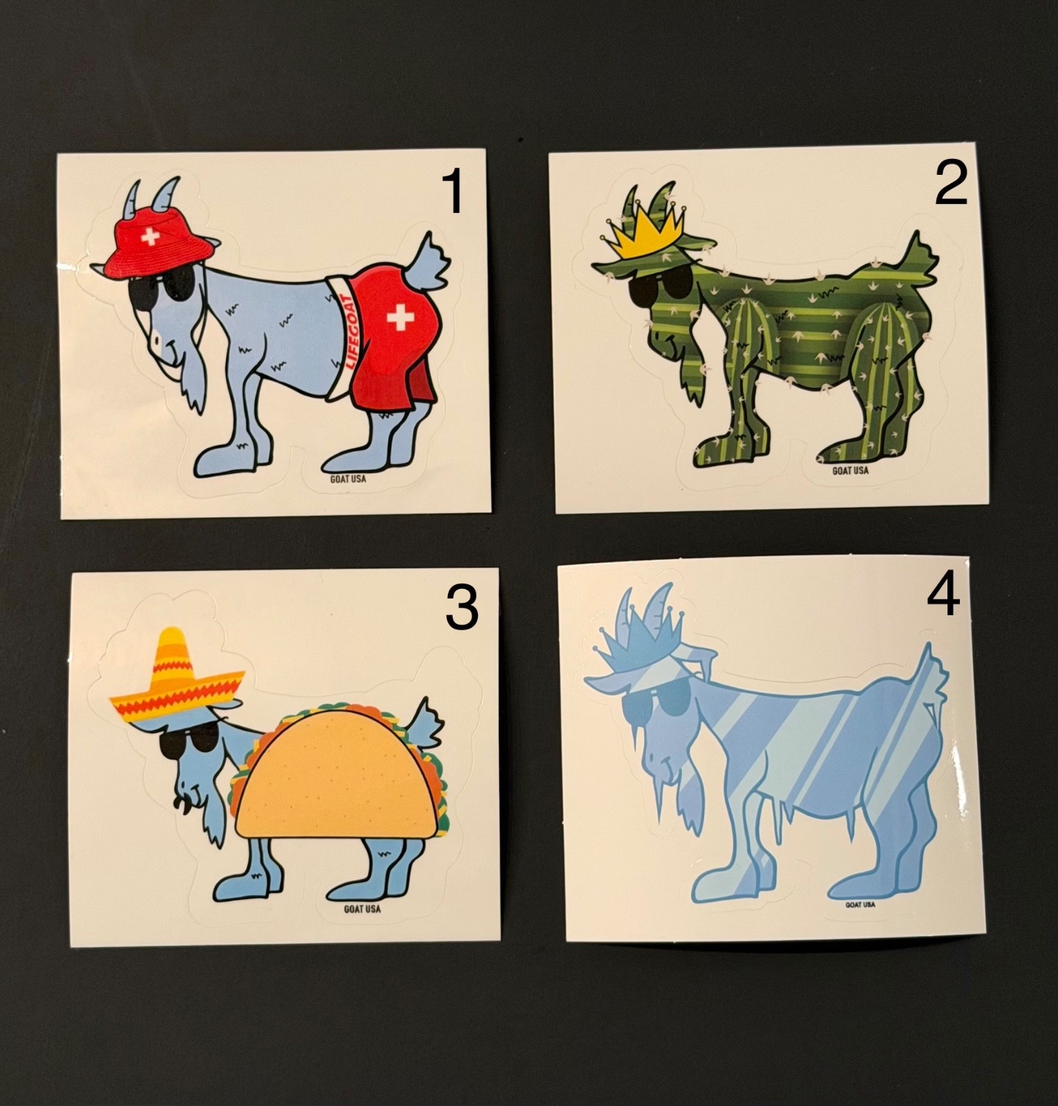 GOAT USA Stickers – Pick your chosen GOAT! (24 choices) New, rare, collectibles