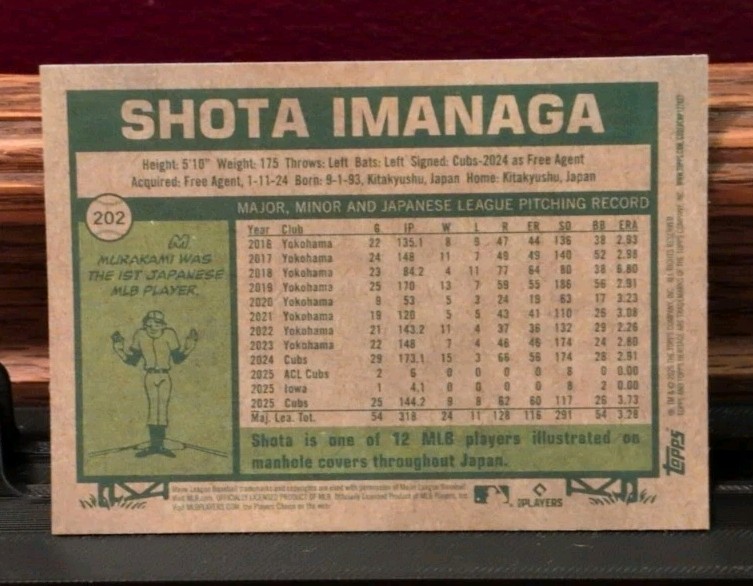 2026 Topps Heritage – Shota Imanaga #202 Chrome
