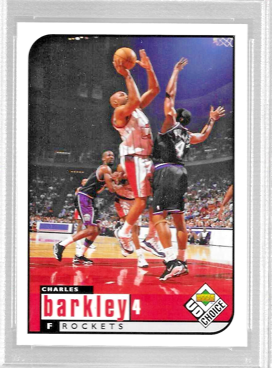 1998 UD CHOICE BASKETBALL CARD #50 HOF CHARLES BARKLEY PSA 10 POP 7 ROCKETS