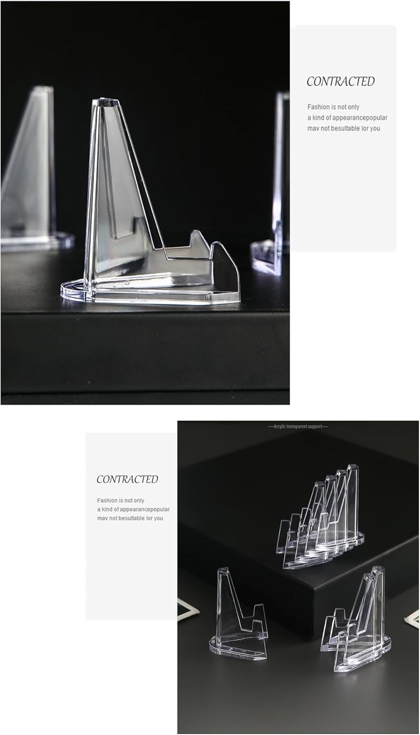 50 Packs Card Display Stand, 2.2 inch Acrylic Easel Mini Card Stand for Sports G
