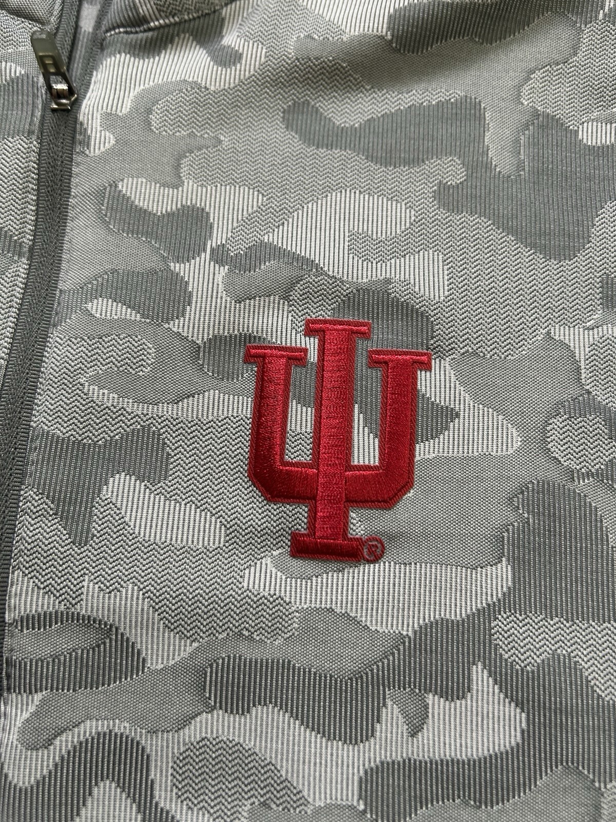Indiana University Hoosiers 1/4 Zip Pullover Antigua IU Camo Gray Football XL