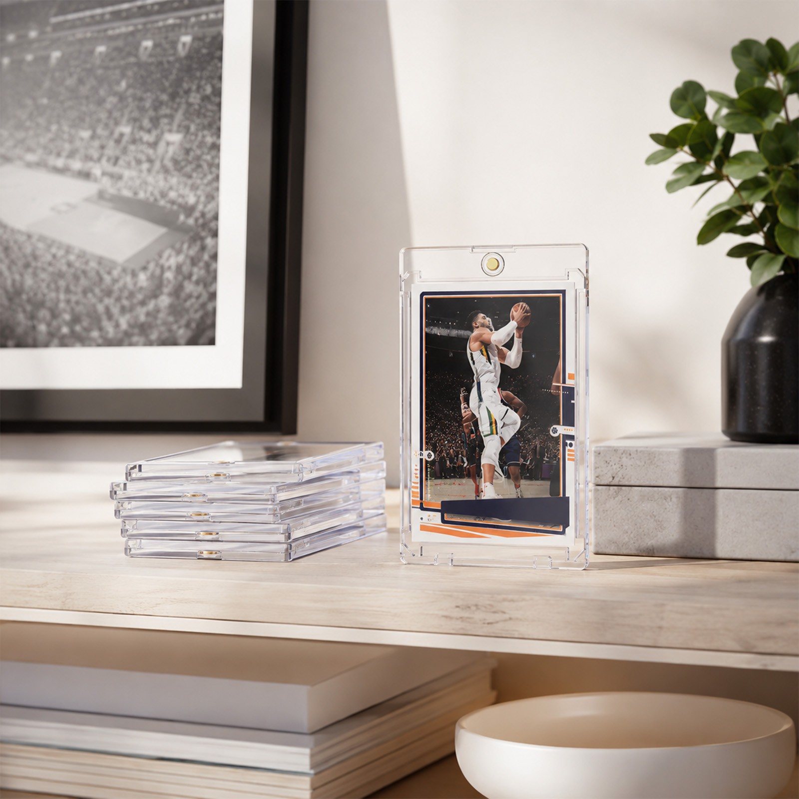 25/50pcs Magnetic Card Holders 75/100/130/180pt Sports Trading Card Display Case