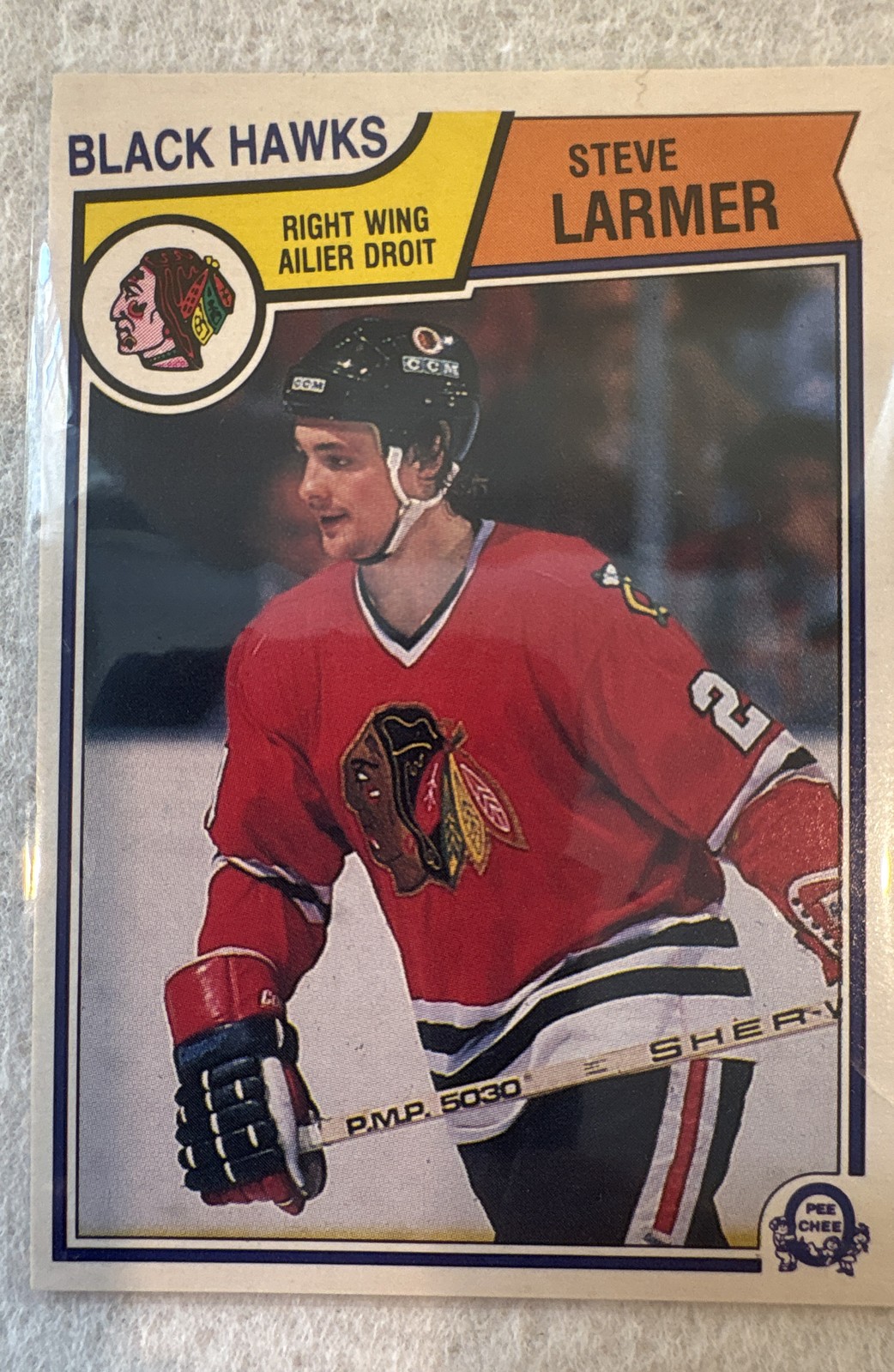 1983-84 O-Pee-Chee – Steve Larmer #105 (RC)