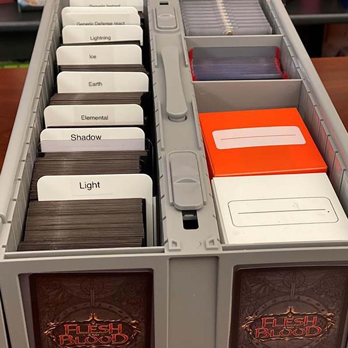 6 BCW Plastic Card Box Bins – Trading Gaming Sport Toploader Magnet Safe Storage