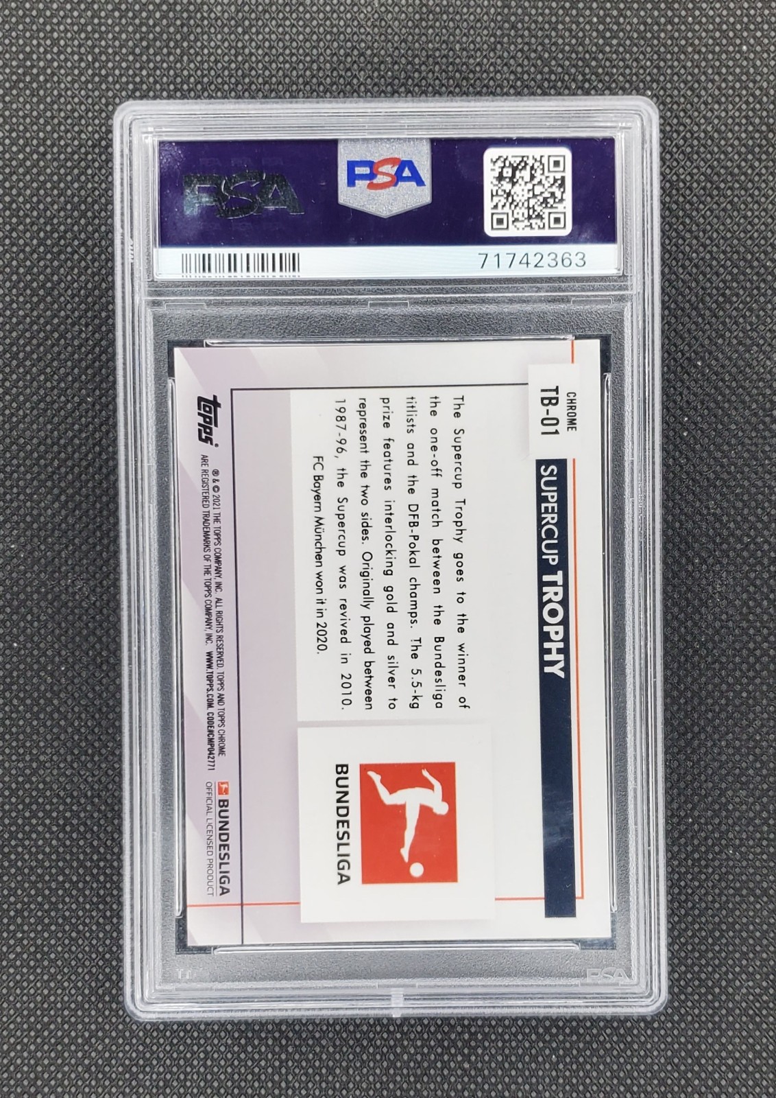 2021-22 Topps Chrome Bundesliga Supercup Trophy SP PSA 10 #TB01