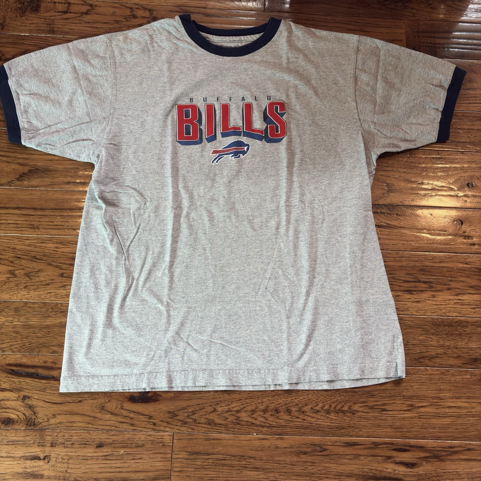 Vintage Buffalo Bills Ringer T-Shirt Grey Crewneck Size M NFL