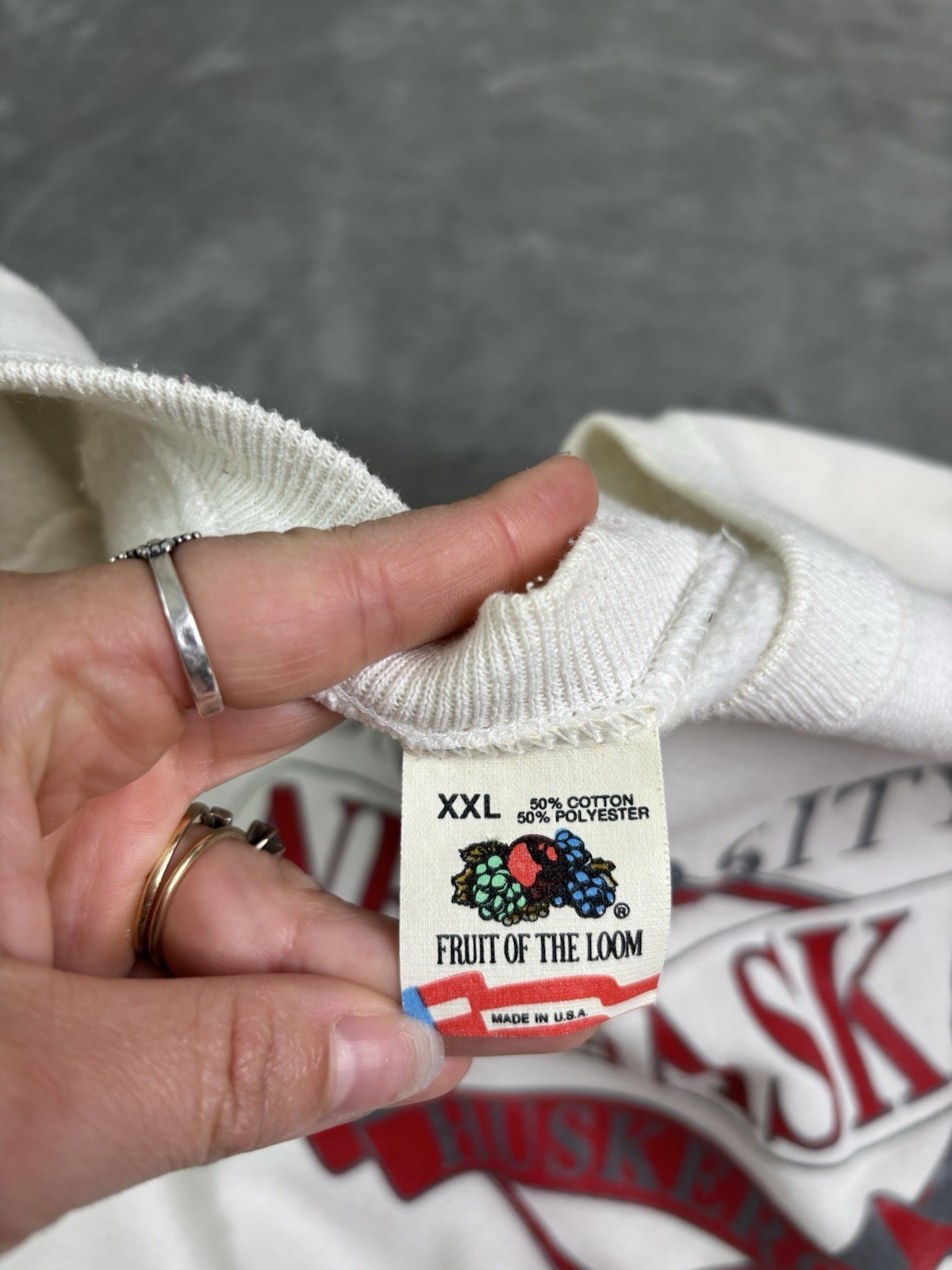 Vintage 90s Nebraska Cornhuskers Sweatshirt Men’s Size 2XL White