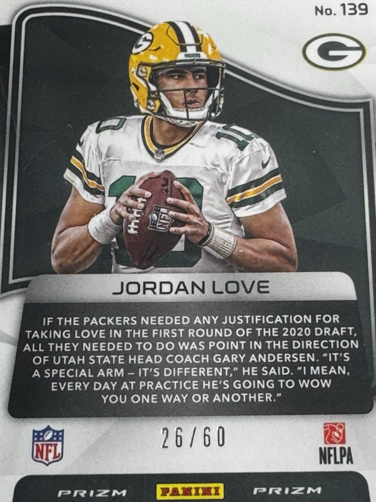 ‼️ONLY 6 EXIST‼️2020 Panini Spectra Jordan Love #139 Neon Blue /60 Packer’s NFL