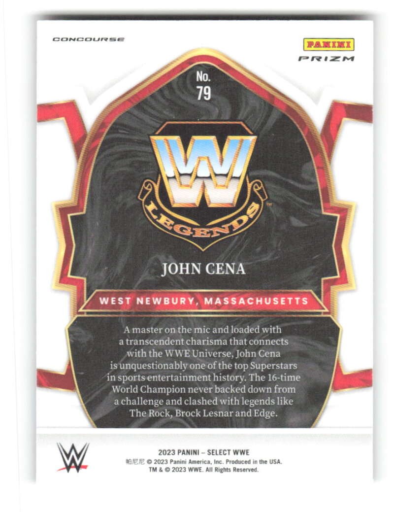 2023 Panini Select WWE Red and Blue Prizms #79 John Cena Concourse