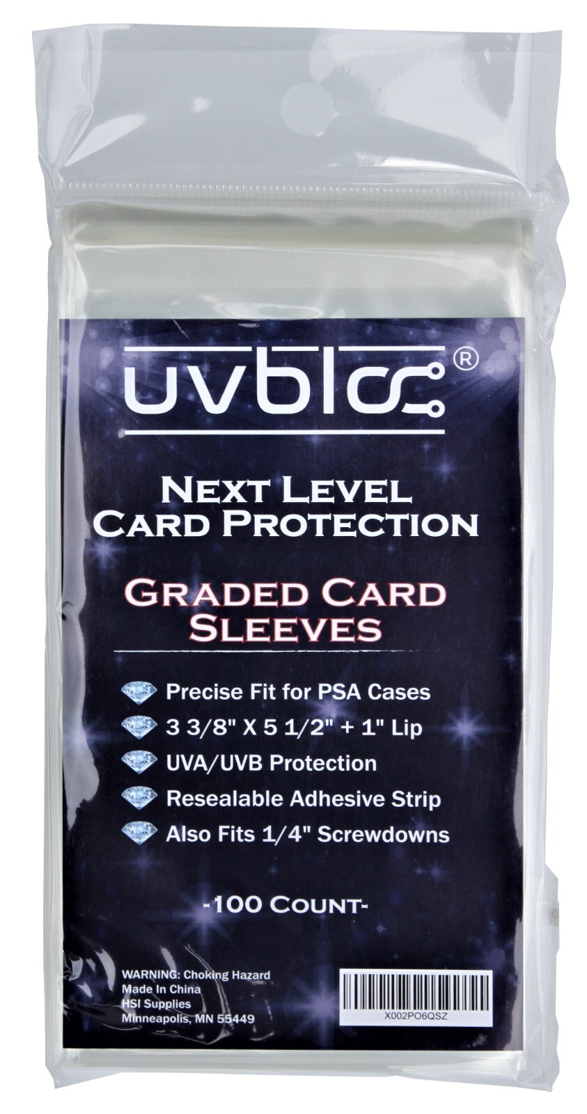 PSA Graded Card Bags Sleeves (100 Count) Soft Holders for Trading Baseball Cards