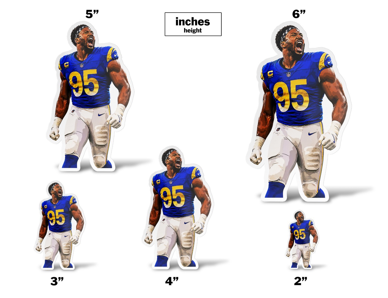 Myles Garrett Los Angeles Rams Sticker Decal–Glossy Waterproof Vinyl Self