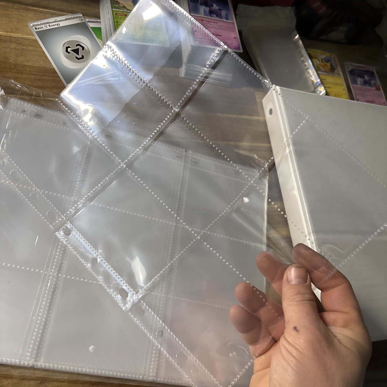 High Quality Plastic Card Binder Sheet Double Sided 18 Slots 10 Pack