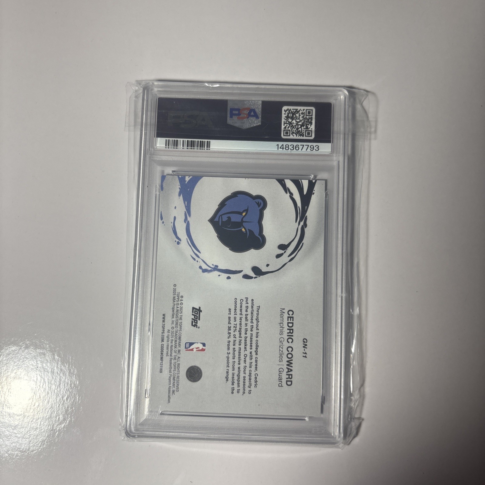 2025 Topps – Generation Now Cedric Coward #GN-11 Blue Holofoil /150 (RC) PSA 10