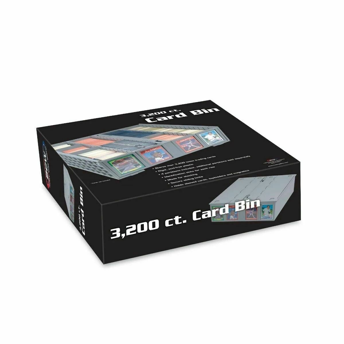 BCW Gray Plastic 3200 Count Collectible Baseball Trading Card Storage Bin