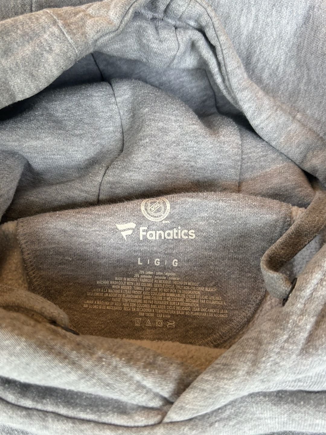 Fanatics 2019 NHL Winter Classic Bruins vs Blackhawks Hoodie Gray Size Large