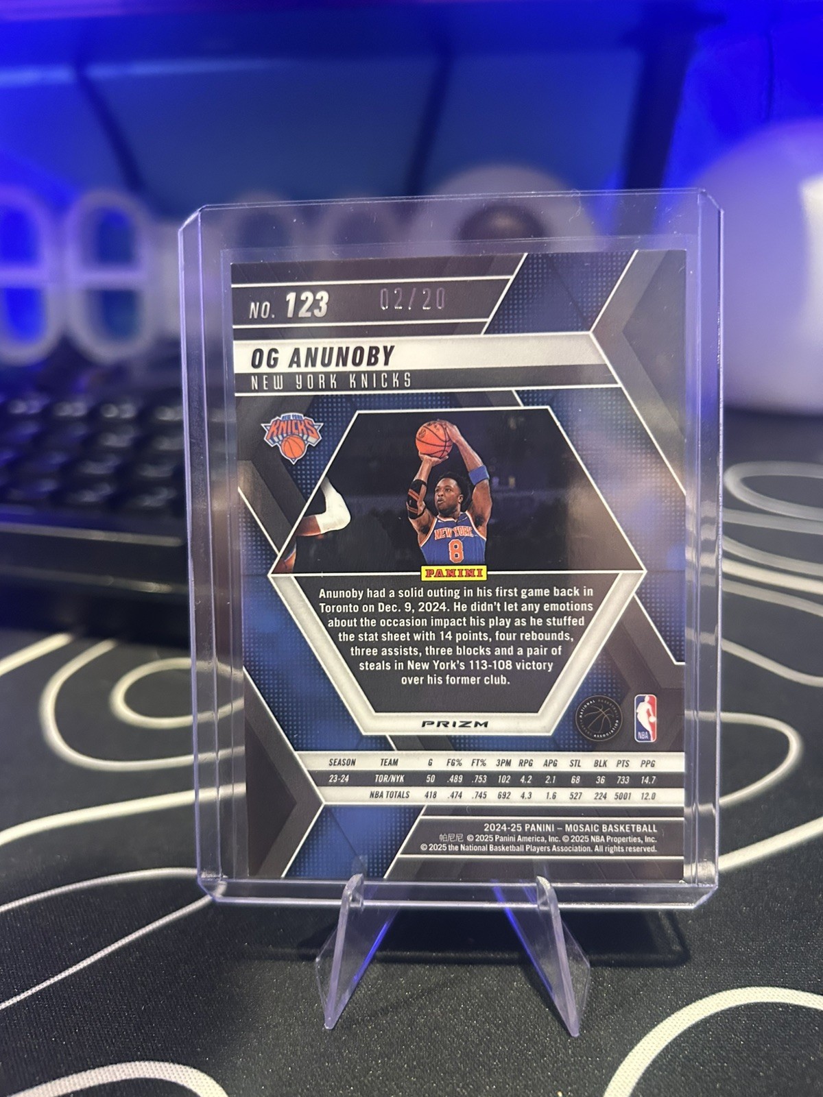 2024-25 Panini Mosaic OG Anunoby Choice Cherry Blossom 2/20 RARE Knicks