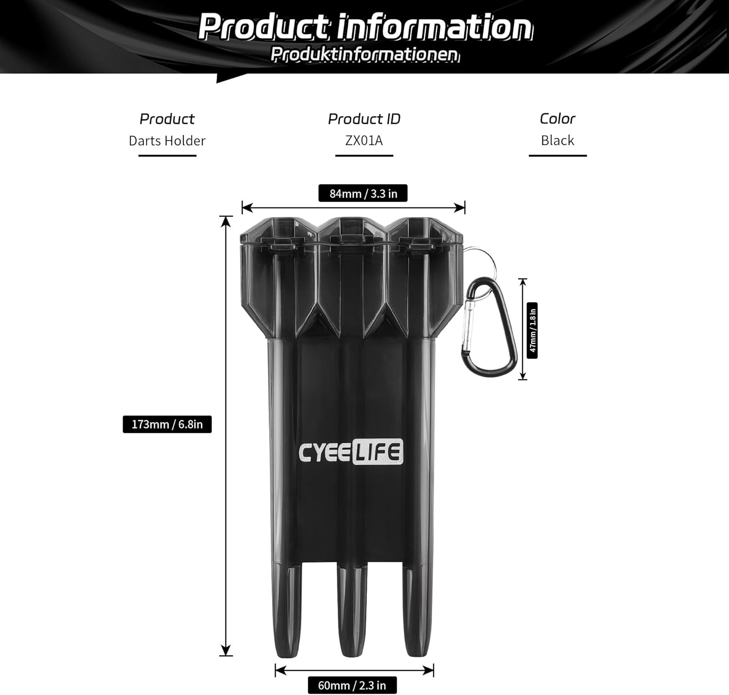 Dart Carrying Case: Adjustable, Portable Dart Storage Box with Key-Locking Clasp