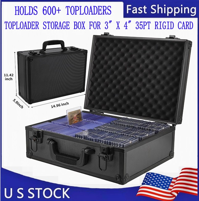 New Hard Toploader Case For 3″ x 4″ 35pt Sports Cards Storage Boxes Holds 600+