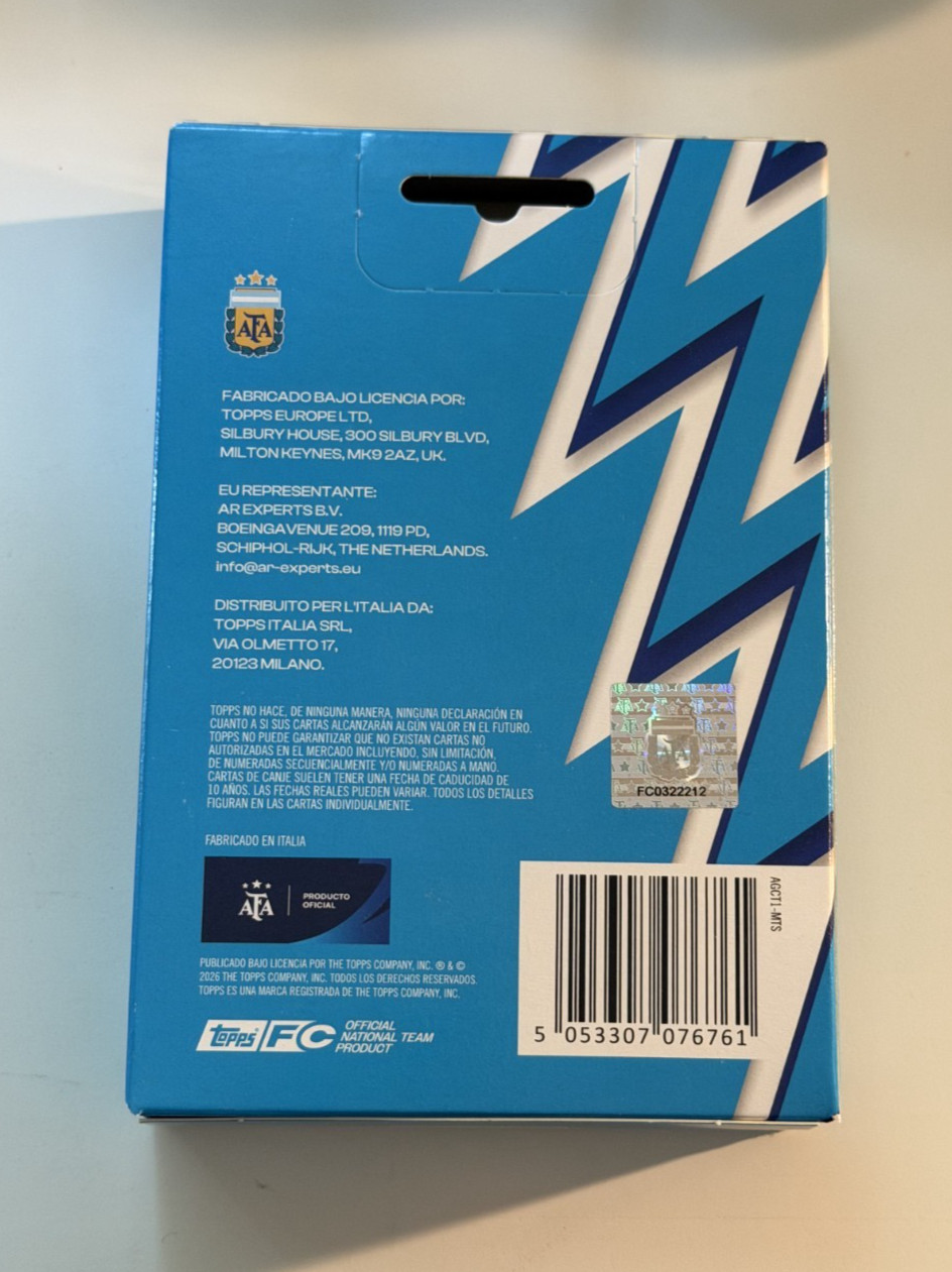 2026 Topps Argentina Soccer Collector Tin SEALED Box #’d Parallels Autos