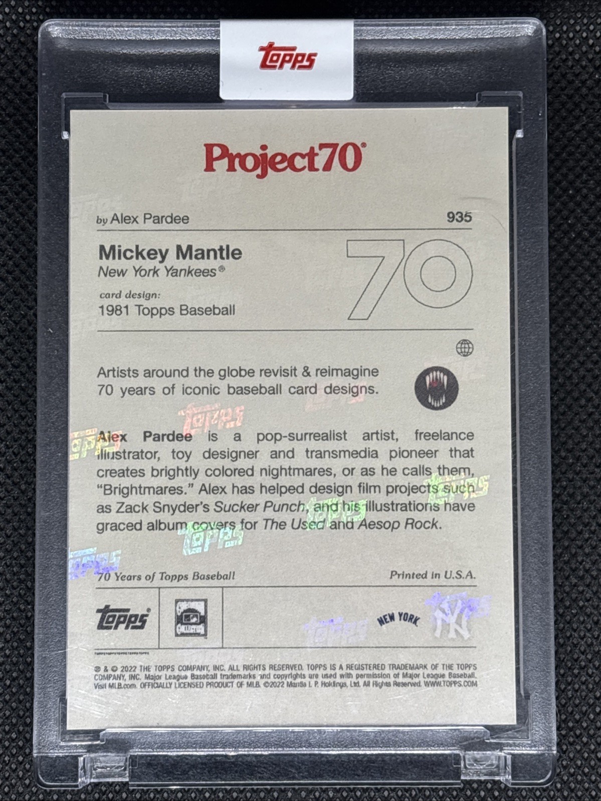 Mickey Mantle 2021 Topps Project 70 #935 1981 by Alex Pardee Sealed