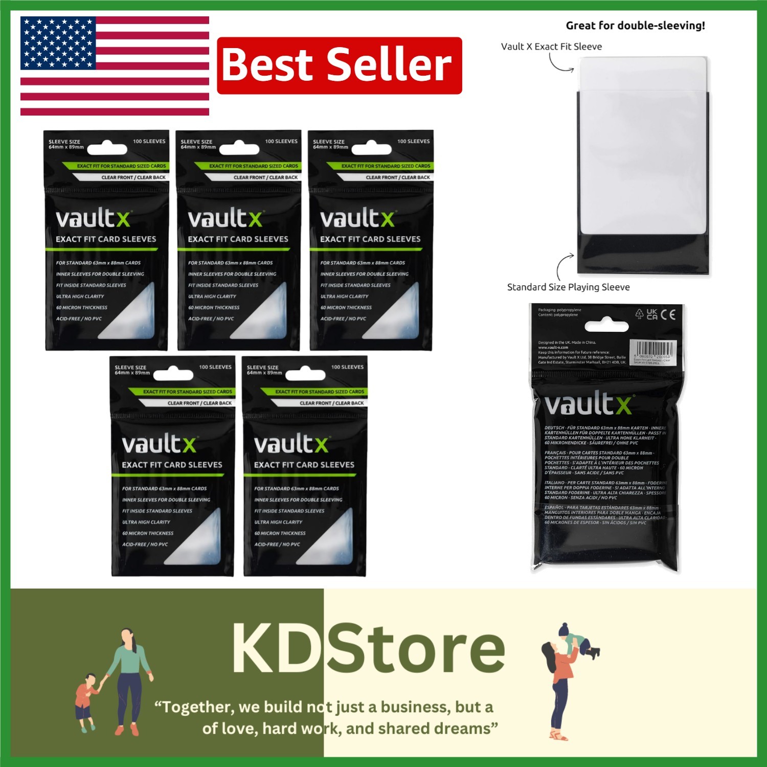 500 Pack Crystal Clear Exact Fit Card Sleeves for Ultimate Card Protection