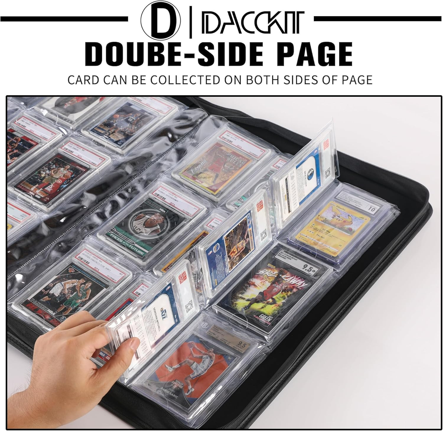 Graded Card Binder，Holds 90 Card – 9 Pocket Slab Binder for Cards Compatible wit