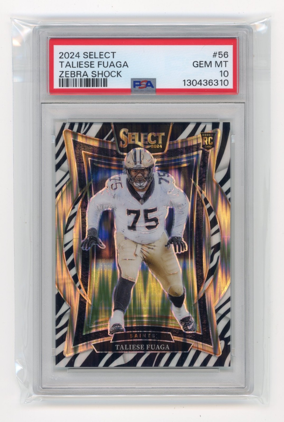 Tallies Fuaga 2024 Panini Select, 56, Zebra Shock PSA 10